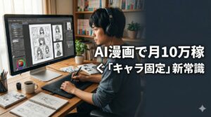 AI漫画で月10万稼ぐ「キャラ固定」術