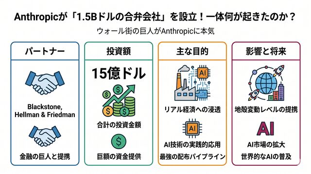 Anthropicが「1.5Bドルの合弁会社」を設立!一体何が起きたのか?