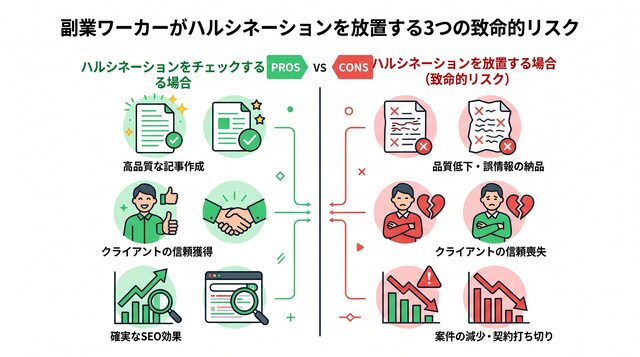 副業ワーカーがハルシネーションを放置する3つの致命的リスク