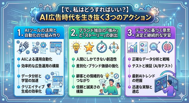 【で、私はどうすればいい?】AI広告時代を生き抜く3つのアクション