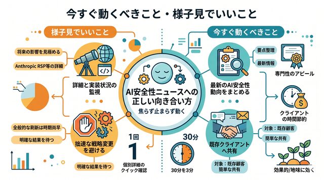 今すぐ動くべきこと・様子見でいいこと
