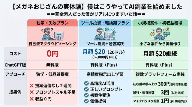 【メガネおじさんの実体験】僕はこうやってAI副業を始めました