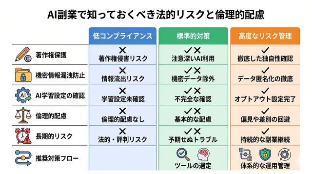 AI副業で知っておくべき法的リスクと倫理的配慮