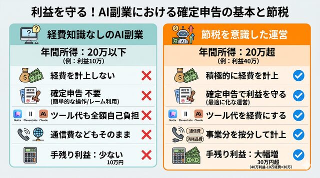 利益を守る！AI副業における確定申告の基本と節税