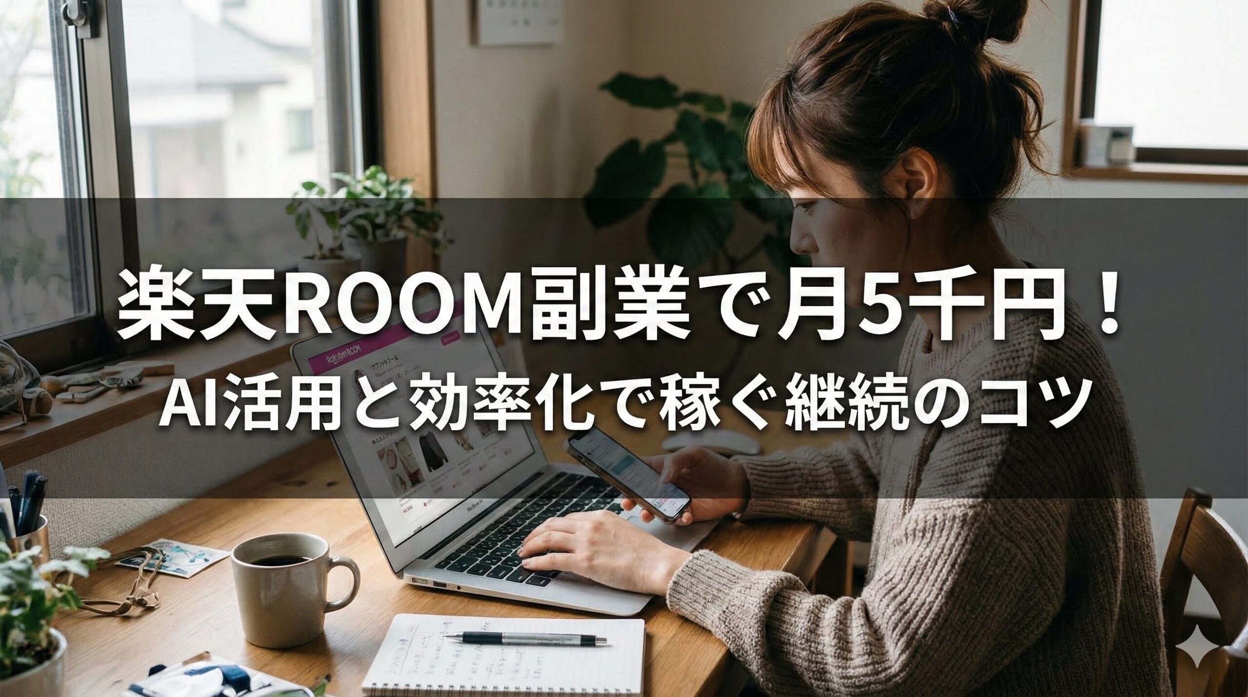 楽天ROOM副業で月5千円！AI活用と効率化で稼ぐ継続のコツ