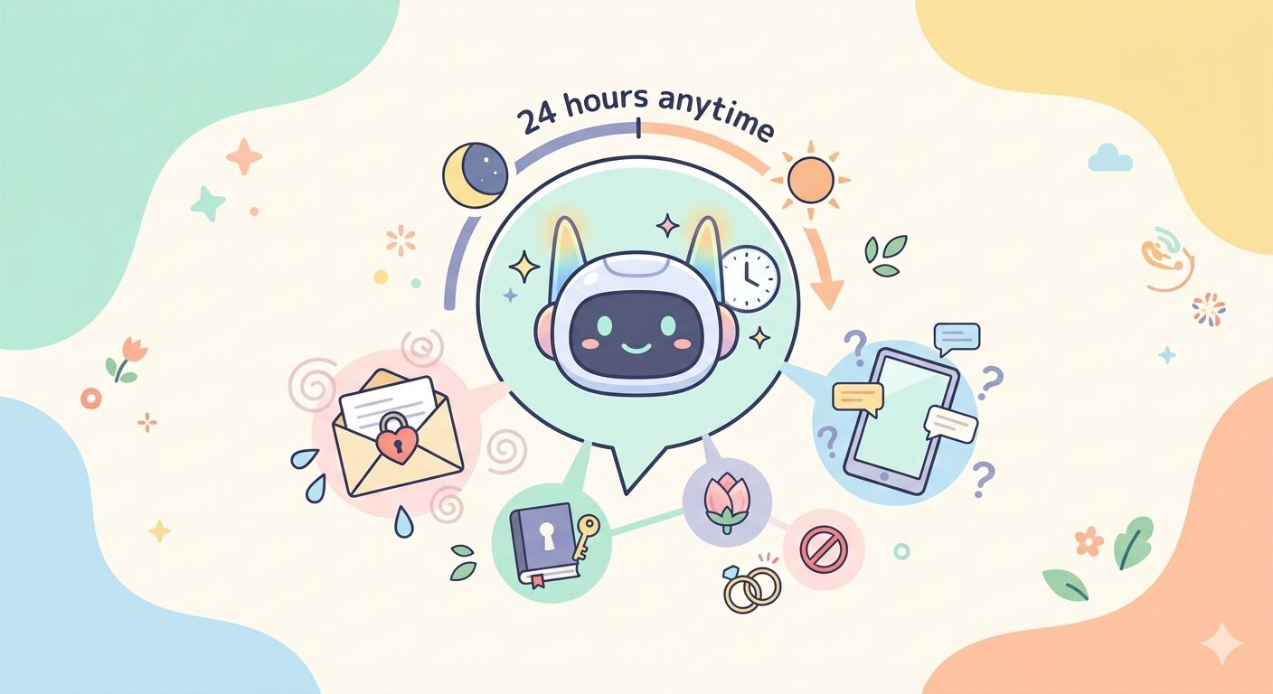 誰にも言えない恋の悩み、AIなら24時間いつでも即回答