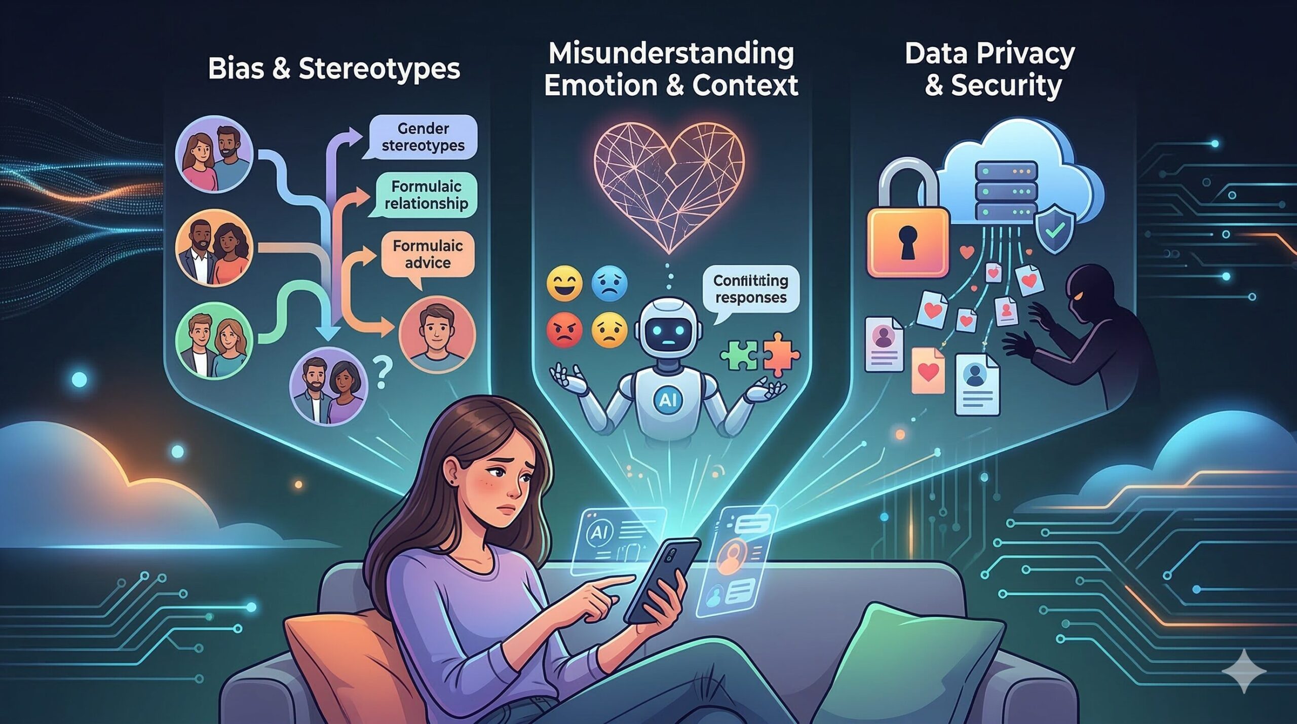知っておくべきAI恋愛相談の「3つの具体的リスク」