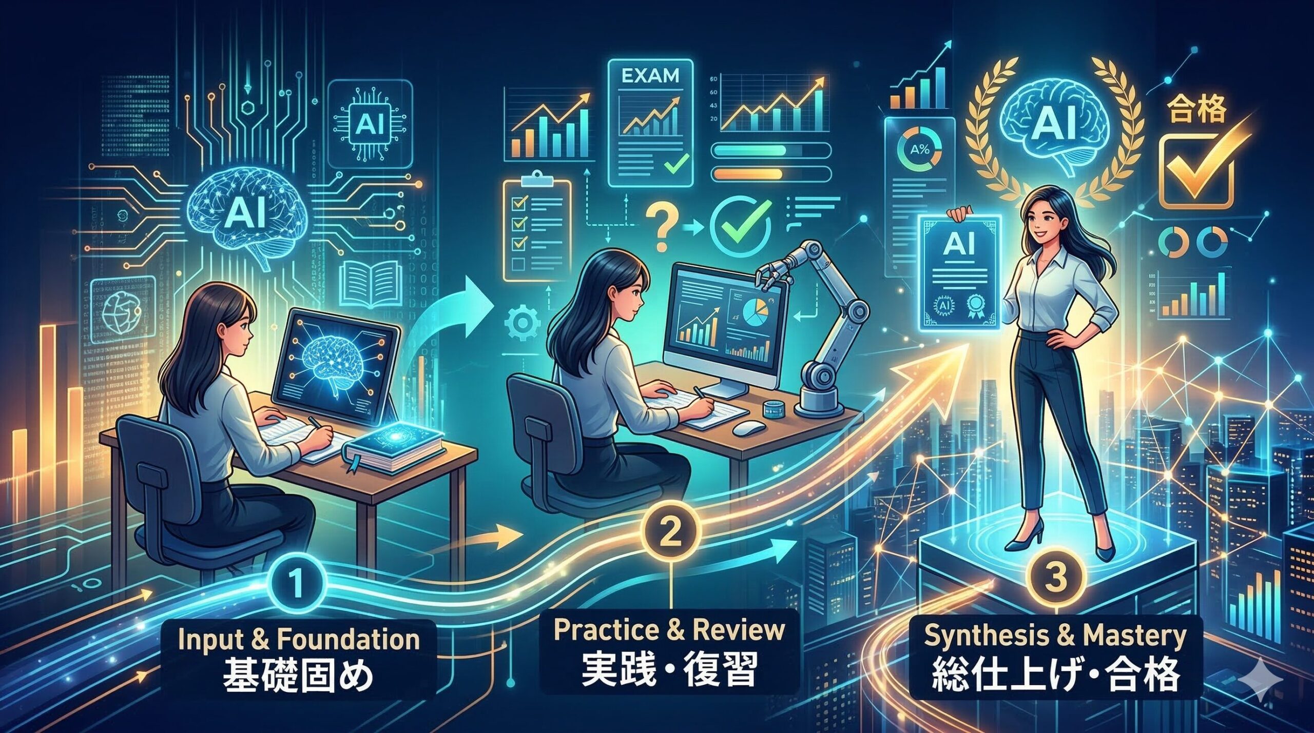 効率を最大化!AIパスポート合格への3ステップ学習法